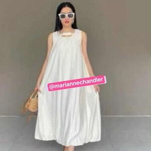 Elegant Off White Sleeveless Bubble Dress